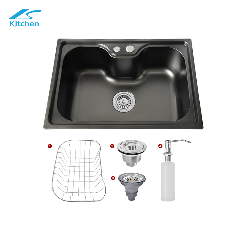 K fregadero de cocina 304 square kitchen nano sink single double sink handmade nano stainless steel black sink