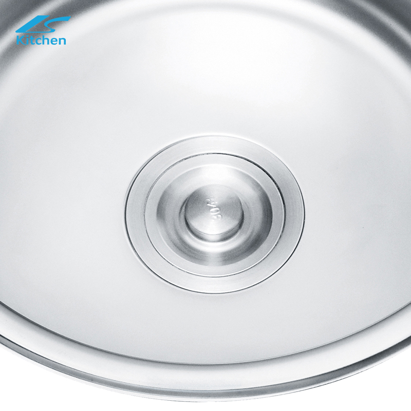 LS-4242 Modernong China factory undermount SS 304 single bowl basin sinks round stainless steel undermount kitchen sink na may fitting