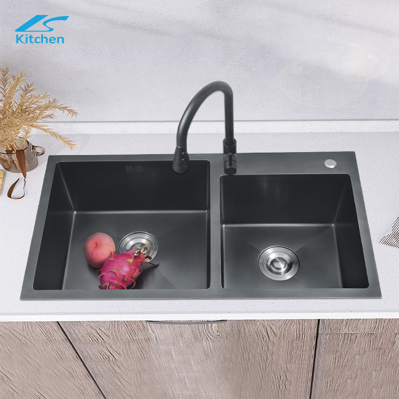 Topmount Gunmetal Black Single Bowl Rectangular Handmade Kitchen Sink Stainless Steel na may Workstation sink