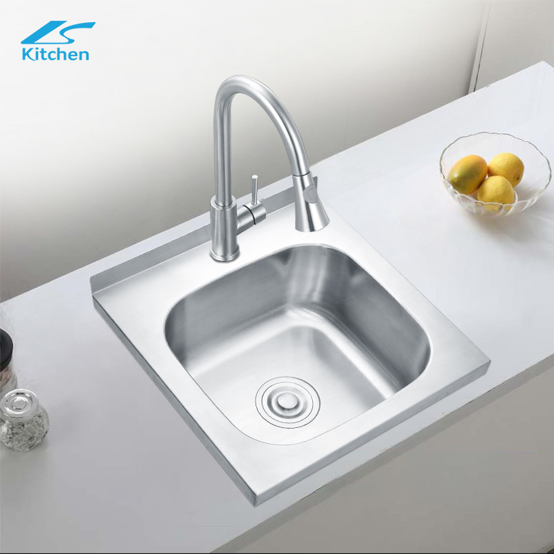 18.1 inch Single kitchen sink na may Plate Basin