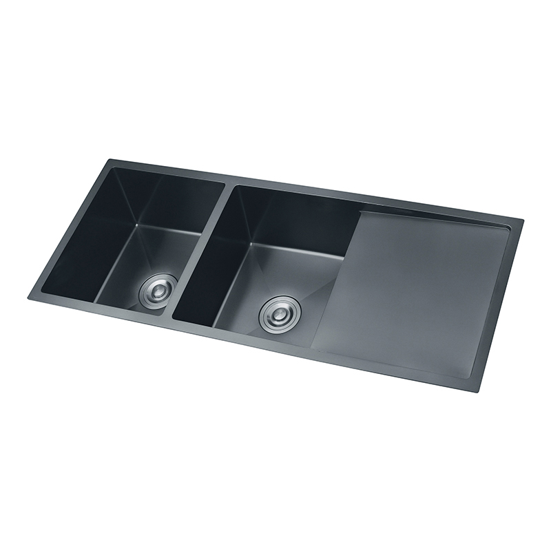 Nako-customize na OEM Retangular 304 Stainless Steel Double Bowl Handmade Kitchen Sink