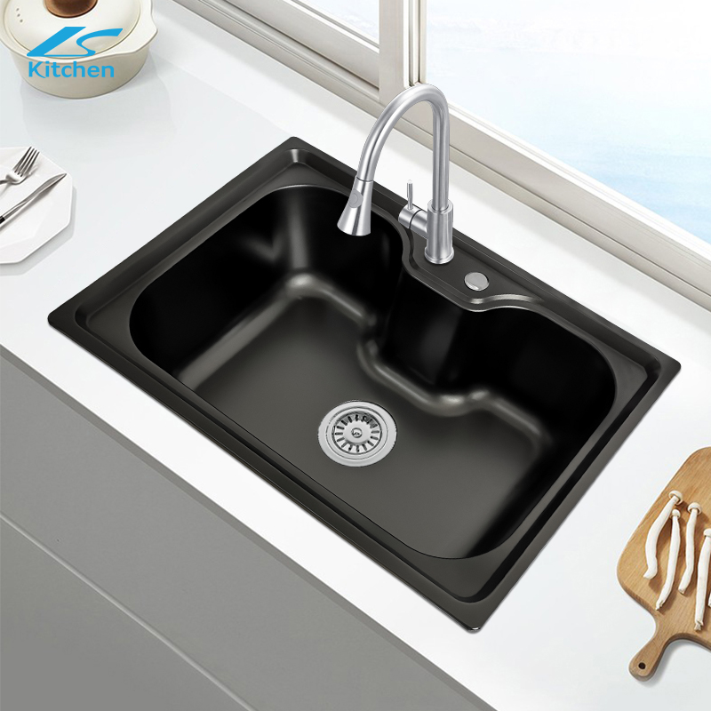 K fregadero de cocina 304 square kitchen nano sink single double sink handmade nano stainless steel black sink